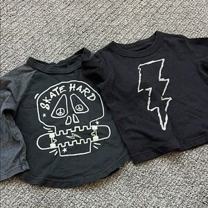 Black and Gray Kids Graphic Tees